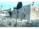 Western Wall of Jerusalem showing arch of ancient bridge entrance